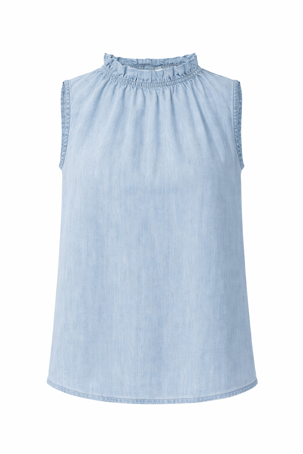 6036 16128 Agnes*b Blusentop Rüsche | 34 | denim hell | 2013309502227